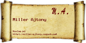 Miller Ajtony névjegykártya